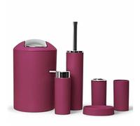 GMMH Set de 6 Accessoires de Salle de Bain avec Distributeur de Savon, Brosse WC et Brosse WC (Design 2a)