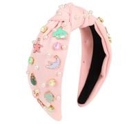 Gmmidea Serre-tête noué océan pour femmes et filles - Étoile de mer, coquillages, méduse, poisson, dauphin, décoration de bandeau avec perles et strass - Accessoires pour cheveux d'été - Cadeaux de