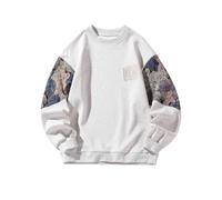 gmoyd Mens Crew Neck Pullover Long Sleeve Lightweight Sweater Fashion Embroidery Top, Hw23675lightgray, Large