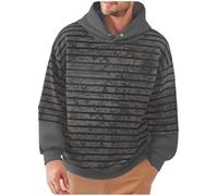 GMQWRK Sweats à capuche pour hommes UK Ombré Tie Dye Pullover Shirt Col rond Tops à manches longues Patchwork Tops à porter avec un pantalon décontracté noir Vêtements pour hommes, gris foncé, XL