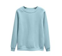 GMQWRK Sweatshirts baggy pour femmes UK Basic Solid Crew Neck Pullover Sweatshirt Mode Casual Ample Coupe Ample Tops de sport Automne Printemps Pull à manches longues Chemises pour dames Grandes