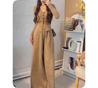 GMRZ Polaire Floue Sexy pour Femmes 3 Pièces, Ensemble Pyjama Tenues, Manteau en Doux Ensemble Cardigan Ouvert Et Pantalon Haut Survêtement Ensembles Salon Chauds d'hiver,Apricot 3 Piece,M