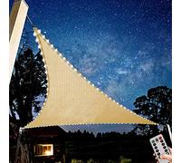 GMRZ Voile D'ombrage Étanche avec Lumière LED, Auvent De Protection Solaire Tissu Oxford avec Protection UV 95% pour Terrasses Extérieures Balcon Piscine Jardin, Triangulaire,3X3X3m