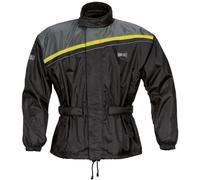 GMS Douglas Veste de pluie de moto, noir/néon, Taille 7XL