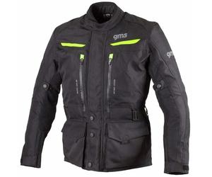 GMS Gear Veste textile de moto, noir-jaune, taille L pour homme