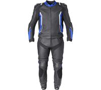 GMS GR-1 Combinaison en cuir de moto deux pièces, noir-blanc-bleu, taille 54 pour homme