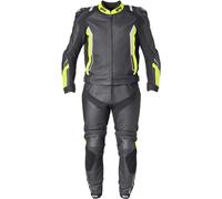 GMS GR-1 Combinaison en cuir de moto deux piÃ¨ces, noir-blanc-jaune, taille 56 pour homme