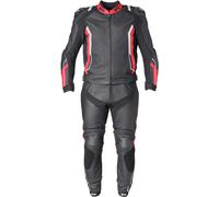 GMS GR-1 Combinaison en cuir de moto deux pièces, noir-blanc-rouge, taille 48 pour homme