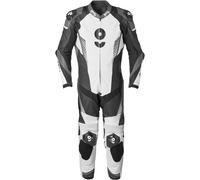 GMS GRC-1 Combinaison moto une pièce en cuir, Noir/Blanc/Gris, Taille 52