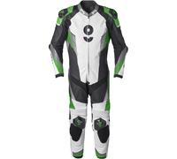 GMS GRC-1 Combinaison moto une pièce en cuir, Noir/Blanc/Vert, Taille 52