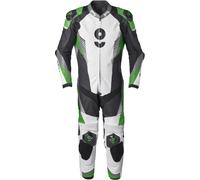 GMS GRC-1 Combinaison moto une pièce en cuir, Noir/Blanc/Vert, Taille 54
