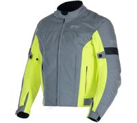 GMS Lagos Veste textile de moto imperméable, gris/jaune, Taille L