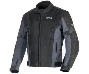 GMS Lagos Veste textile de moto imperméable, noir/gris, Taille XS