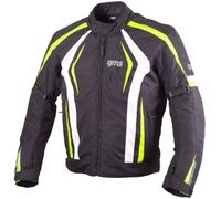 GMS Pace Veste textile de moto, noir-blanc-jaune, taille S pour homme
