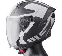GMS-Moto Vectus Graphic, casque ouvert S Gris Foncé/Blanc Gris Foncé/Blanc