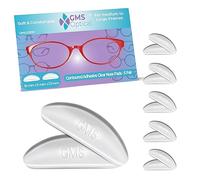 GMS Optical® Lot de 5 paires de coussinets de nez antidérapants en silicone 1,3 mm avec dos super collant pour lunettes, lunettes de soleil et lunettes Transparent
