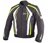 GMS Pace Veste textile de moto, Noir/Blanc/Néon jaune, Taille M