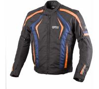 GMS Pace Veste textile de moto, noir/bleu/orange, Taille L