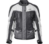 GMS Twister Neo imperméable à l’eau dames moto textile veste, Noir/Gris/Blanc, Taille XL