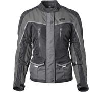 GMS Twister Neo imperméable à l’eau dames moto textile veste, noir/gris, Taille 10XL