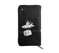 GMSGHJHDR Astronaut Galaxy Long portefeuille en cuir pour femme avec fermeture éclair - Sac à main en cuir synthétique avec plusieurs emplacements pour cartes et poche pour pièces de monnaie, pochette