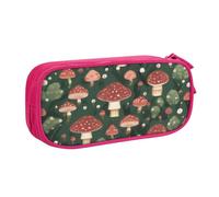 GMSGHJHDR Bright Mushrooms Trousse à crayons grande capacité avec compartiments à fermeture éclair pour filles, garçons, étudiants, collège et bureau Motif champignons, rose, Taille unique, Organiseur