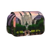 GMSGHJHDR Grande trousse à crayons avec impression 3D - Double fermeture éclair - Pochette de rangement pour l'école, les étudiants, les filles, les garçons, Jackson Square, Taille unique, Ensemble