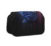 GMSGHJHDR Grande trousse à crayons avec impression 3D - Motif papillon et violoncelle - Double fermeture éclair - Pour l'école, les étudiants, les filles, les garçons, Bleu Rose, Taille unique