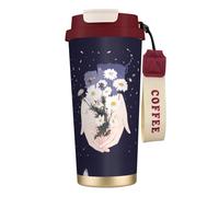 GMSGHJHDR Holding Flowers - Tasse à café de voyage de 473 ml, étanche, en acier inoxydable 316 avec couvercle et paille, boissons chaudes et froides pour bureau, fête, camping