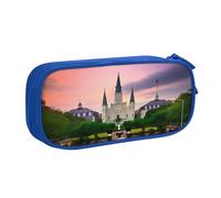 GMSGHJHDR Jackson Trousse à crayons carrée avec impression 3D de grande capacité avec compartiments à fermeture éclair pour filles, garçons, étudiants, collège et bureau, bleu, Taille unique