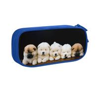 GMSGHJHDR Lazy Dog Trousse à crayons de grande capacité avec compartiments à fermeture éclair pour filles, garçons, étudiants, universitaires, bureau, bleu, Taille unique, Organiseur de sac