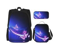 GMSGHJHDR Mountain View Sunny Day Sac d'école imprimé nature Sac à dos trousse à crayons et sac à déjeuner Sac à dos de voyage léger Sac à dos primaire pour enfants adolescents filles garçons