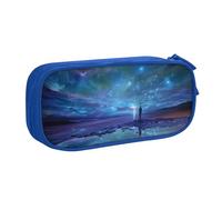GMSGHJHDR Trousse à crayons avec impression 3D Northern Lights - Grande capacité - Avec compartiments - Fermeture éclair - Pour filles, garçons, étudiants, universitaires, bureau, bleu, Taille unique