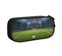 GMSGHJHDR Trousse à crayons de grande capacité avec compartiments à fermeture éclair - Motif football 3D - Pour filles, garçons, étudiants, collège et bureau, Noir , Taille unique, Organiseur de sac