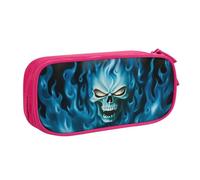 GMSGHJHDR . Trousse à crayons de grande capacité avec compartiments à fermeture éclair - Motif tête de mort - Grande capacité - Pour filles, garçons, étudiants, universitaires, bureau, rose, Taille