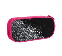 GMSGHJHDR Trousse à crayons de grande capacité avec fermeture éclair et compartiments à fermeture éclair - Impression 3D - Noir et blanc - Pour filles, garçons, étudiants, universités, bureau, rose