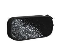 GMSGHJHDR Trousse à crayons de grande capacité avec fermeture éclair et compartiments à fermeture éclair - Impression 3D - Noir et blanc - Pour filles, garçons, étudiants, universités, bureau, Noir