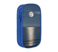 GMSGHJHDR Trousse à crayons de grande capacité avec fermeture éclair - Motif lune et hippie - Impression 3D - Avec compartiments - Pour filles, garçons, étudiants, universitaires, bureau, bleu, Taille