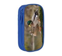 GMSGHJHDR Trousse à crayons de grande capacité avec impression 3D Canards colverts Sac de papeterie avec compartiments à fermeture éclair pour filles, garçons, étudiants, universitaires, bureau, bleu
