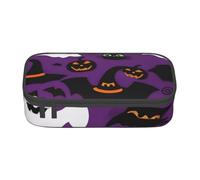 GMSGHJHDR Trousse à crayons de grande capacité avec impression 3D musicale bleue avec compartiments zippés, trousse à crayons pour filles, garçons, étudiants, Violet Halloween Horror, Taille unique