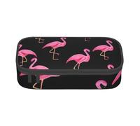 GMSGHJHDR Trousse à crayons de grande capacité avec impression 3D native, sac de papeterie scolaire avec compartiments zippés, trousse à crayons pour filles, garçons, étudiants, Jolis flamants roses