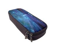 GMSGHJHDR Trousse à crayons en cuir avec impression 3D Îles de Norvège - Grande capacité - Avec fermeture éclair - Pour filles, garçons, étudiants, universités, bureau, Northern Lights, Taille unique