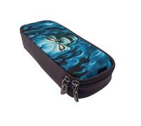 GMSGHJHDR Trousse à crayons en cuir avec motif drapeau irlandais 3D - Grande capacité - Avec fermeture éclair - Pour filles, garçons, étudiants, collège, bureau, Crâne, Taille unique, Organiseur de