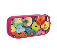 GMSGHJHDR Trousse à crayons en papier huilé avec impression 3D - Grande capacité - Avec compartiments - Fermeture éclair - Pour filles, garçons, étudiants, universités, bureau, rose, Taille unique
