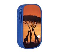 GMSGHJHDR Trousse à crayons grande capacité avec fermeture éclair - Motif girafe sous l'arbre en Afrique - Impression 3D - Pour filles, garçons, étudiants, universitaires, bureau, bleu, Taille unique