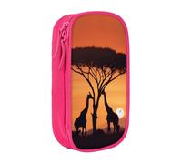 GMSGHJHDR Trousse à crayons grande capacité avec fermeture éclair - Motif girafe sous l'arbre en Afrique - Impression 3D - Pour filles, garçons, étudiants, universitaires, bureau, rose, Taille unique