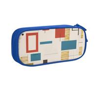 GMSGHJHDR Trousse à crayons moderne du milieu du siècle avec impression 3D - Grande capacité - Avec compartiments - Fermeture éclair - Pour filles, garçons, étudiants, universités, bureau, bleu