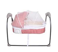 GMSLuu Lit bébé Portable Multifonctionnel Lit bébé Château gonflable électrique à télécommande pour bébé chaise à bascule automatique berceau Portable Pliant et épissant Berceau Nouveau-né (Rose)