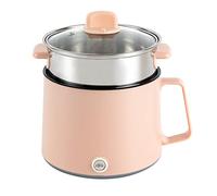 GMSLuu Mini cuiseur électrique 1,7 l - Portable - Antiadhésif - cuiseur vapeur - Multicuiseur électrique double contrôle de la puissance - les steaks, les pâtes, les ramen, le dortoir - Rose KLHD-976