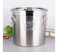 GMSLuu Seau de stockage d'huile de riz en acier inoxydable 304 en métal avec couvercle Oil Rice Water Barrel